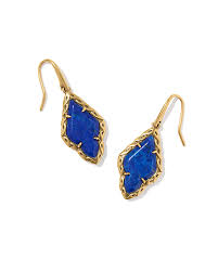 Adeline Drop Earrings Vintage Gold Blue Lapis
