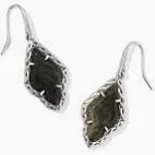 Adeline Drop Earrings Vintage Silver Golden Obsidian