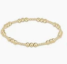 Classic Joy Pattern 4mm Beaded Bracelet - gold