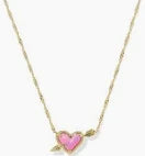 Ari Heart Arrow gold pink necklace