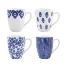 Santorini Blue Assorted Mugs set of 4