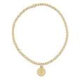 Classic Gold Direction Charm 2mm Beaded Bracelet