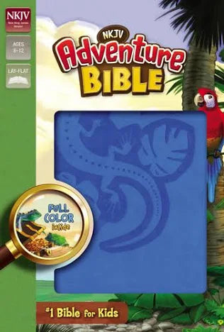 NKJV Adventure Bible Soft touch Blue Lizard on front