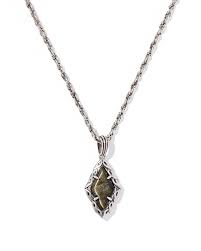 Adeline Short Pendent Necklace Vintage Silver Golden Obsidian