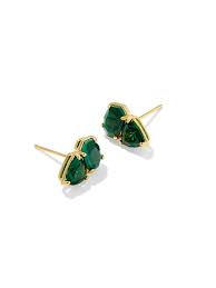 Tatum Gold Green Mix Stud Earrings
