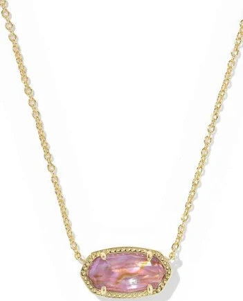 Elisa gold mauve illusion necklace