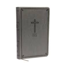 NKJV Deluxe Gift Bible Thomas Nelson Comfort Print Red letter Gray leather soft