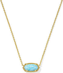 Elisa Gold Teal Opal Necklace