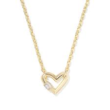 Emery Heart gold crystal pendant necklace