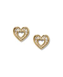 Enchanting Heart Gold Post Earrings