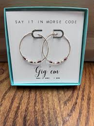 Gig 'Em Morse Code Standard Hoop Earrings