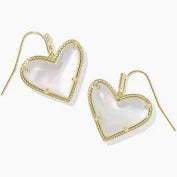 Ari Heart gold ivory statement earrings