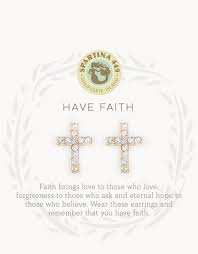 Have Faith gold SLV stud earrin