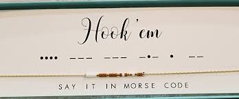 Hook 'Em morse code necklace