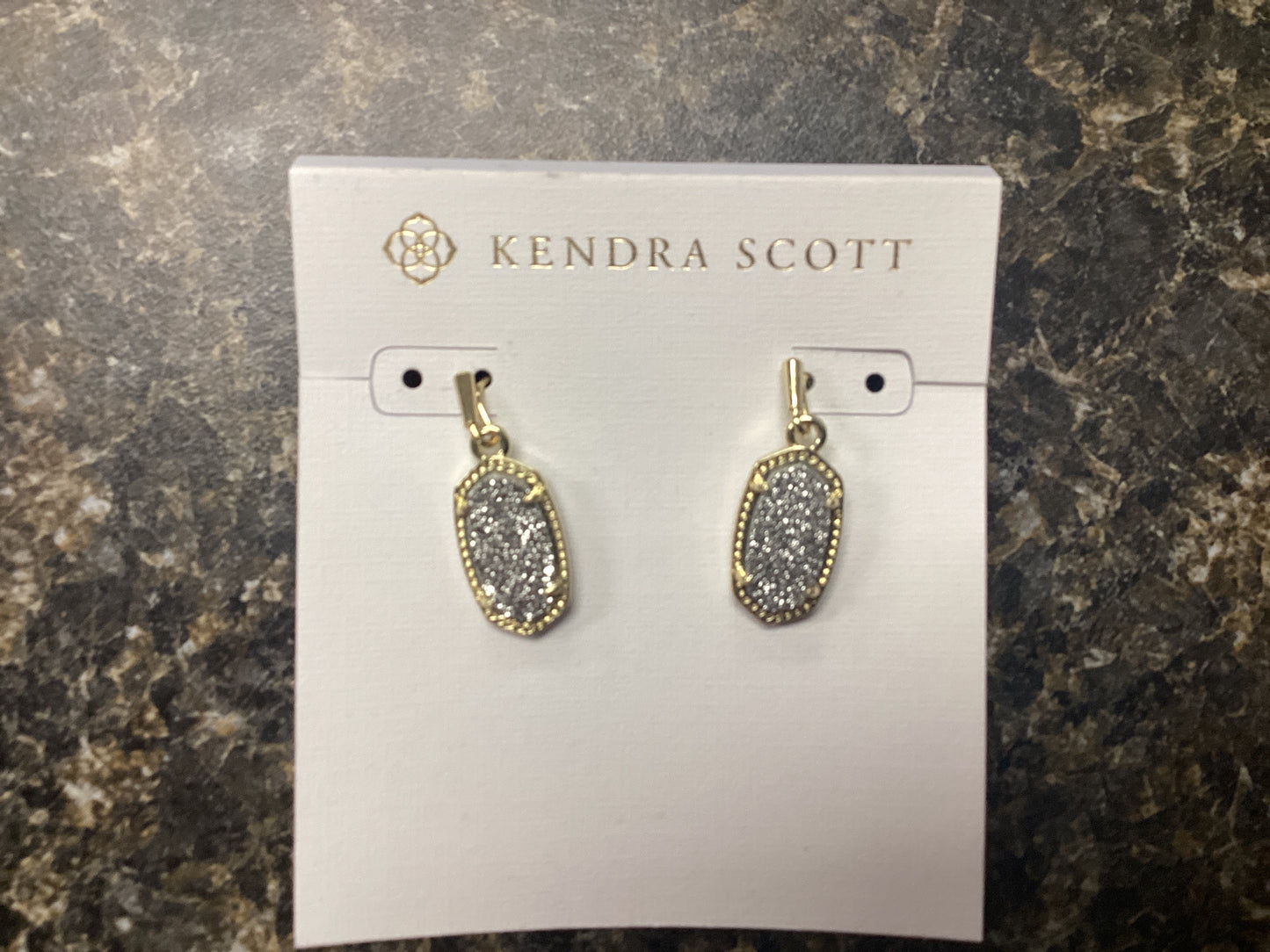 Lee gold platinum drusy earring