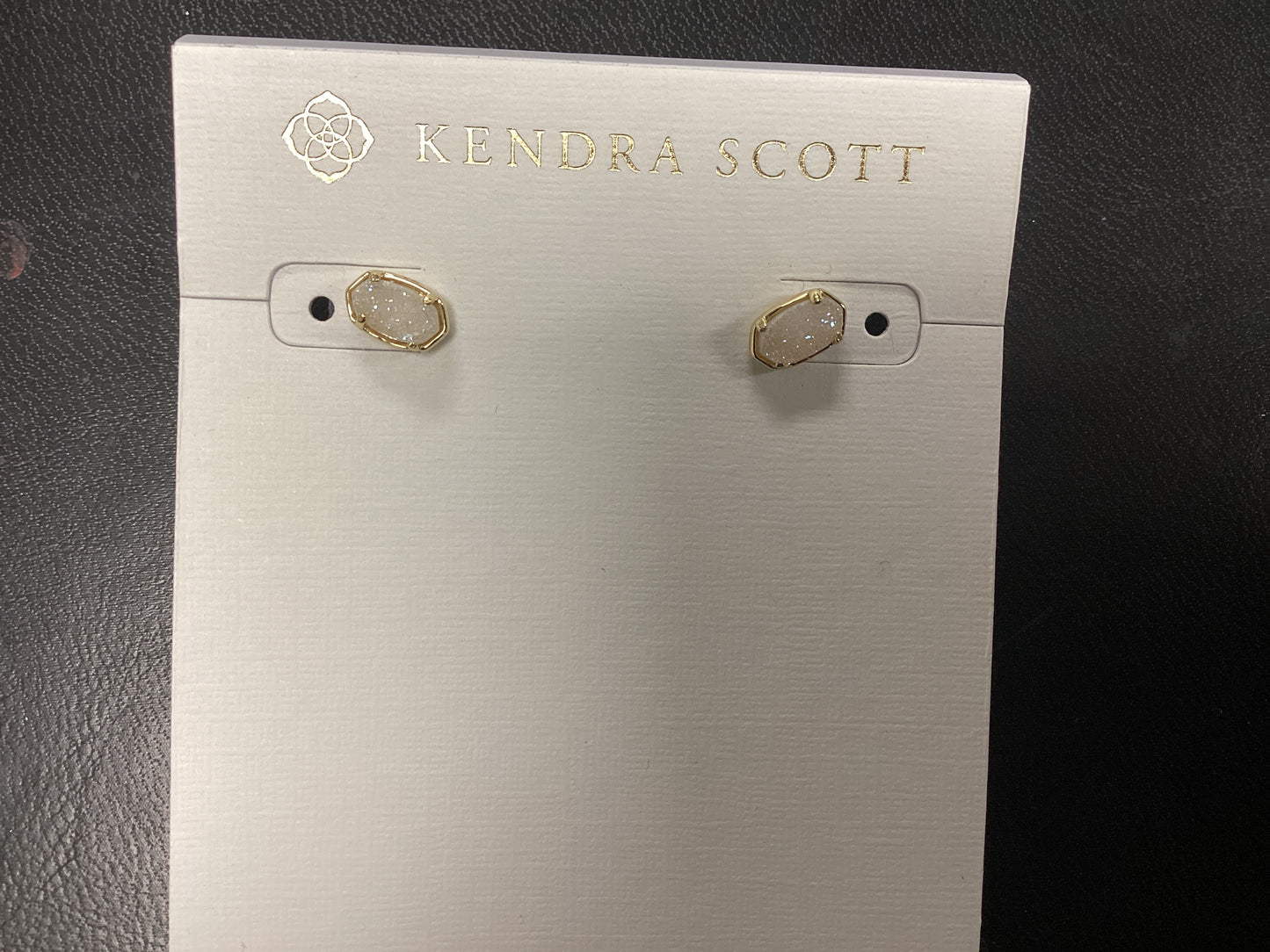 Emilie stud gold irid drusy earrings