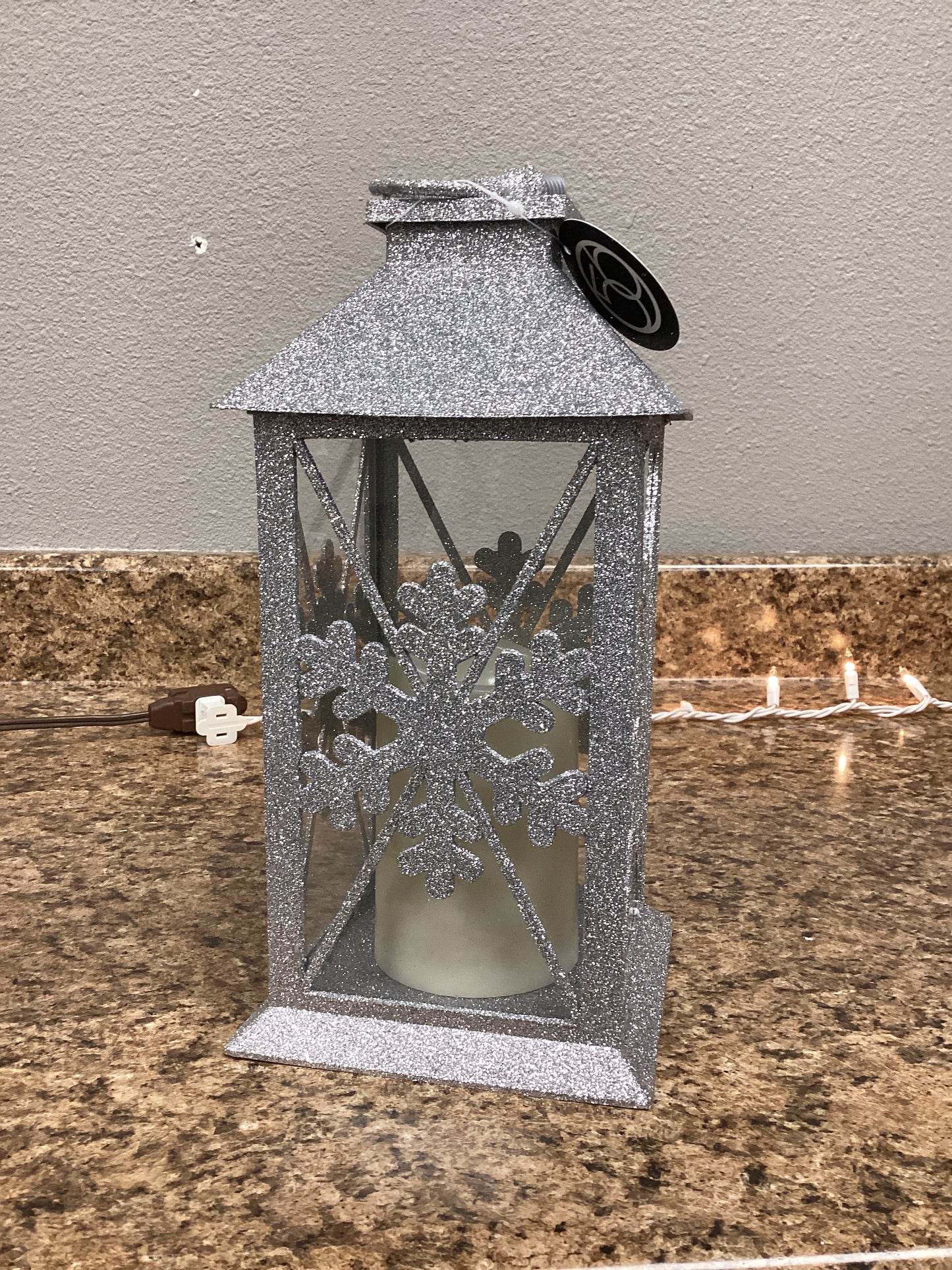 Glittered Snowflake Lantern