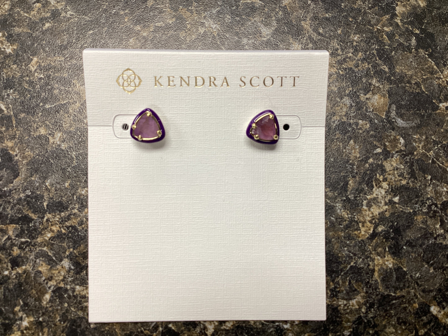 Arden enamel gold amethyst stud