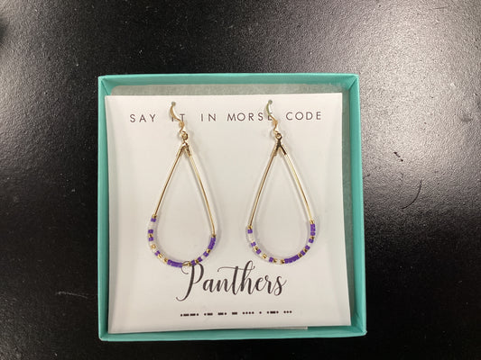 Panthers morse code earrings
