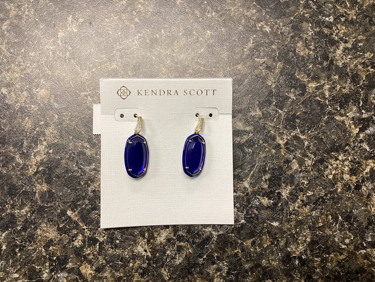 Dani enamel gold cobalt earring