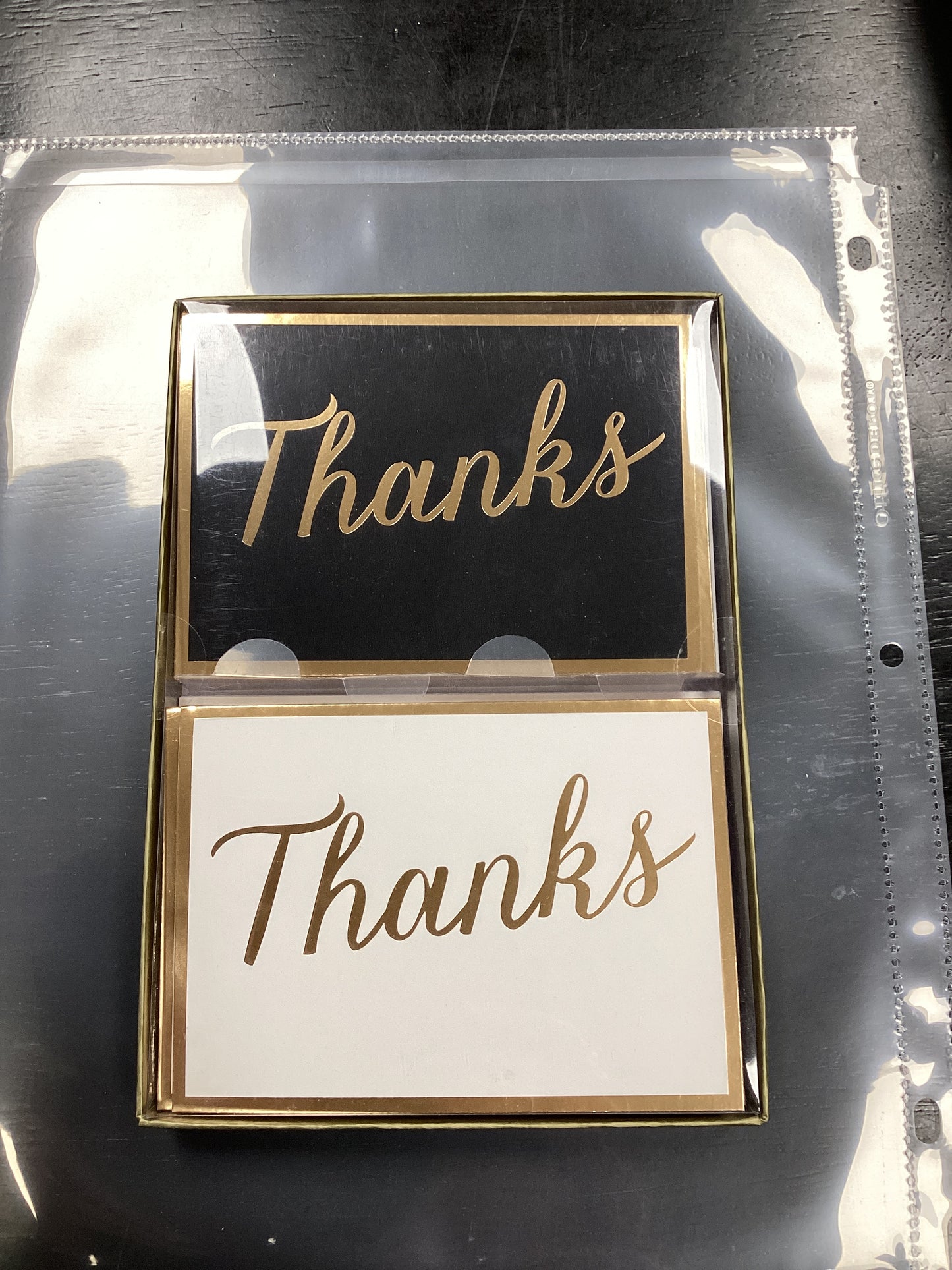 Black and White Thanks cards