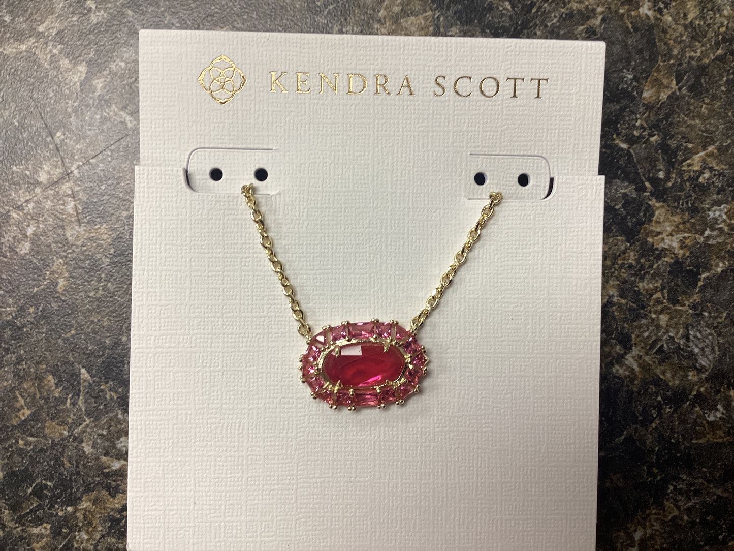 Elisa Crystal Framed Raspberry Pendant Necklace