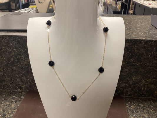 Admire gold onyx 15" choker necklace