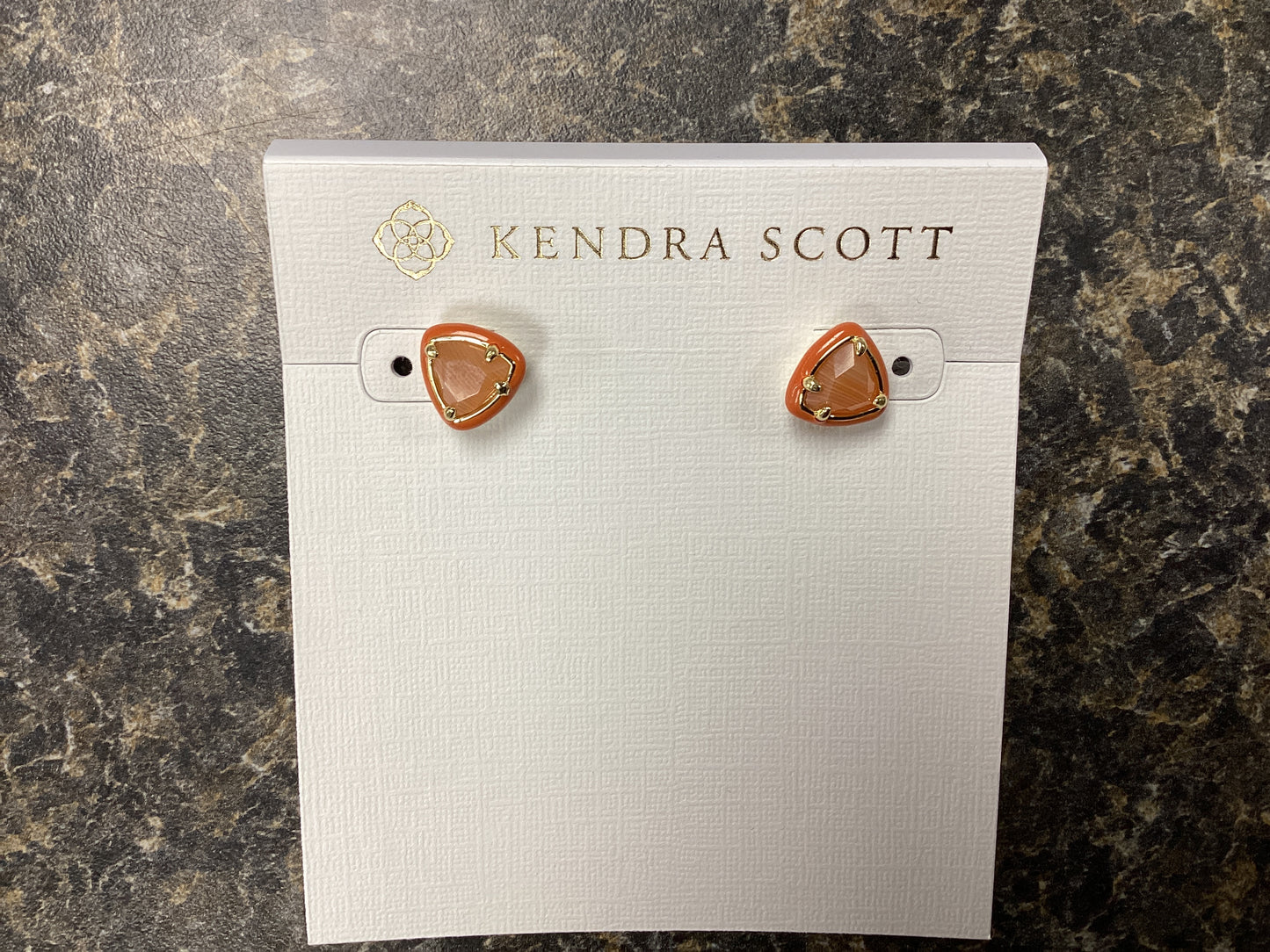 Arden enamel gold orange studs