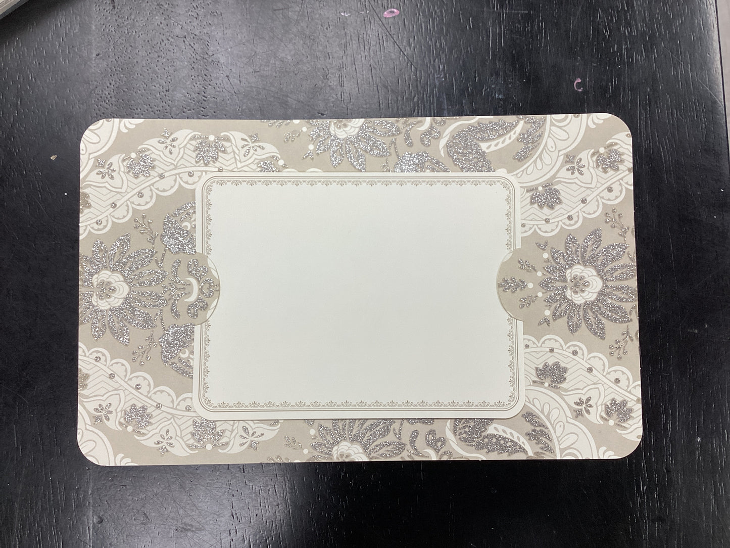 silver damask w/insert 10 ct