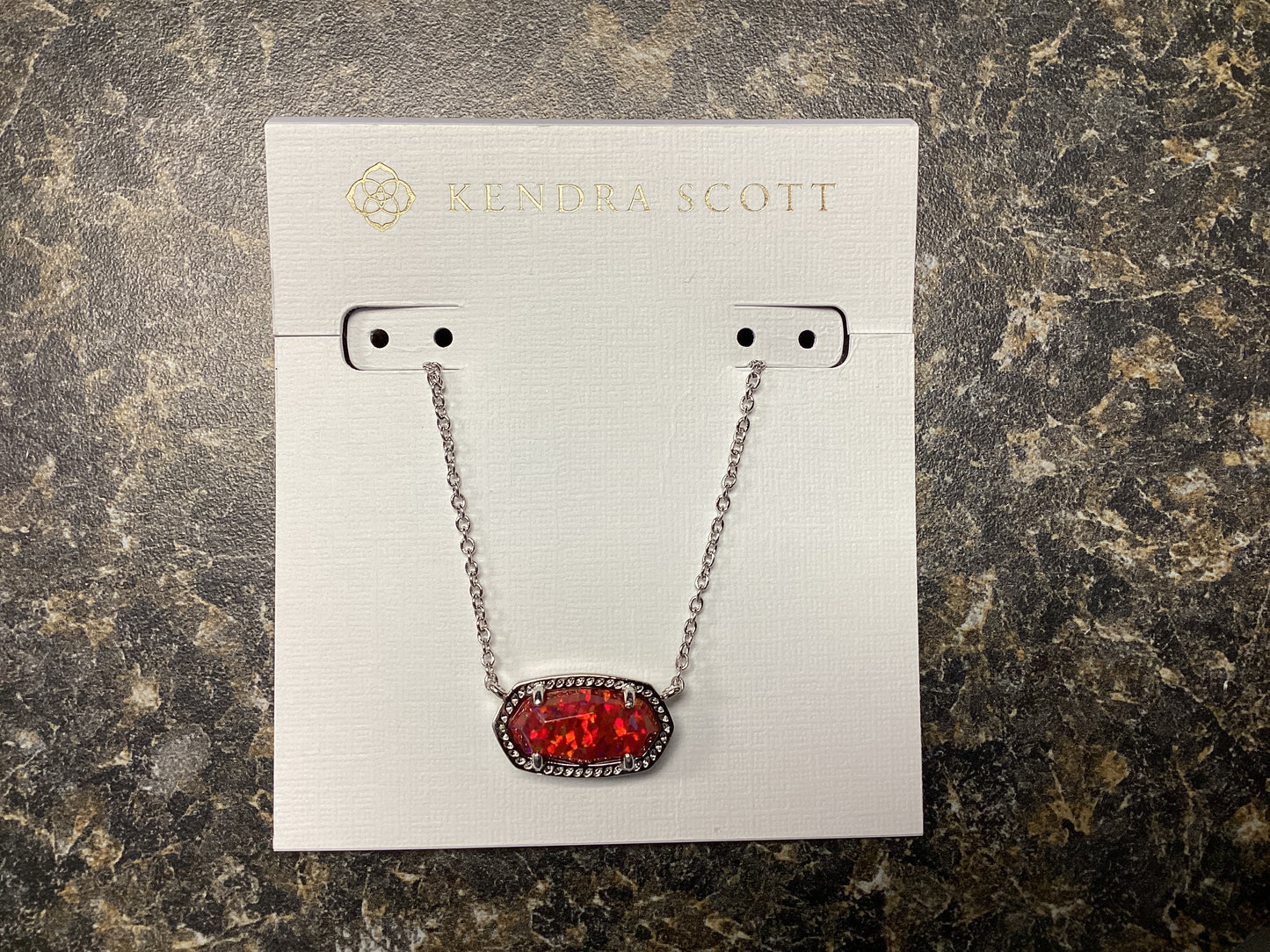 Elisa Silver Red Opal Necklace