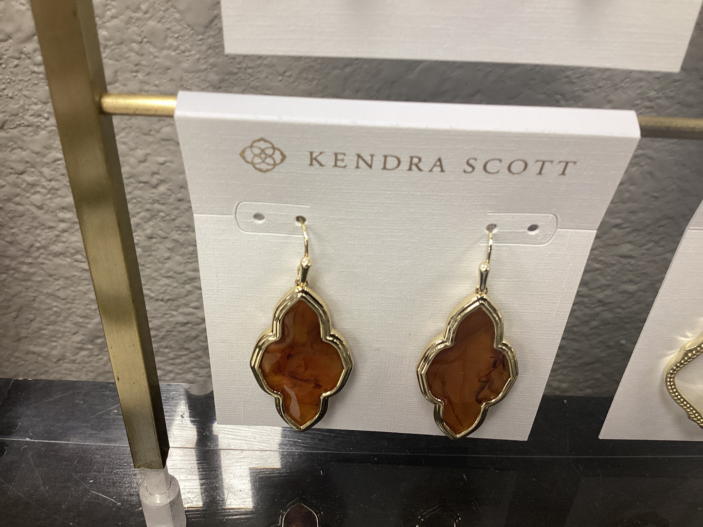 Abbie Drop Ear Gold Marbled Amber ILLSN FRMD