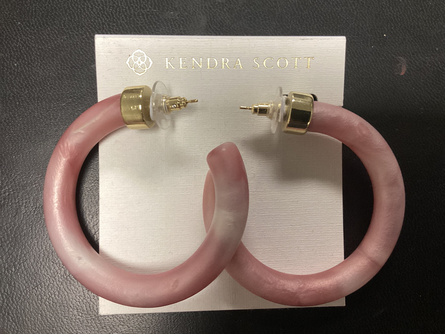 Savnnah gold mauve hoop earring