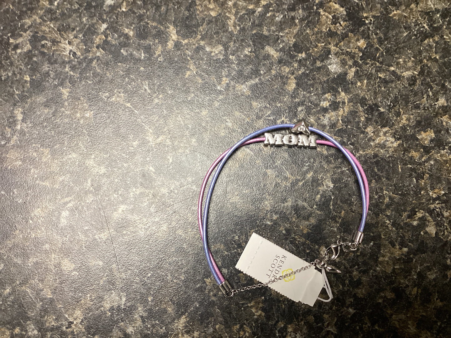 Mom silver purple mix bracelet