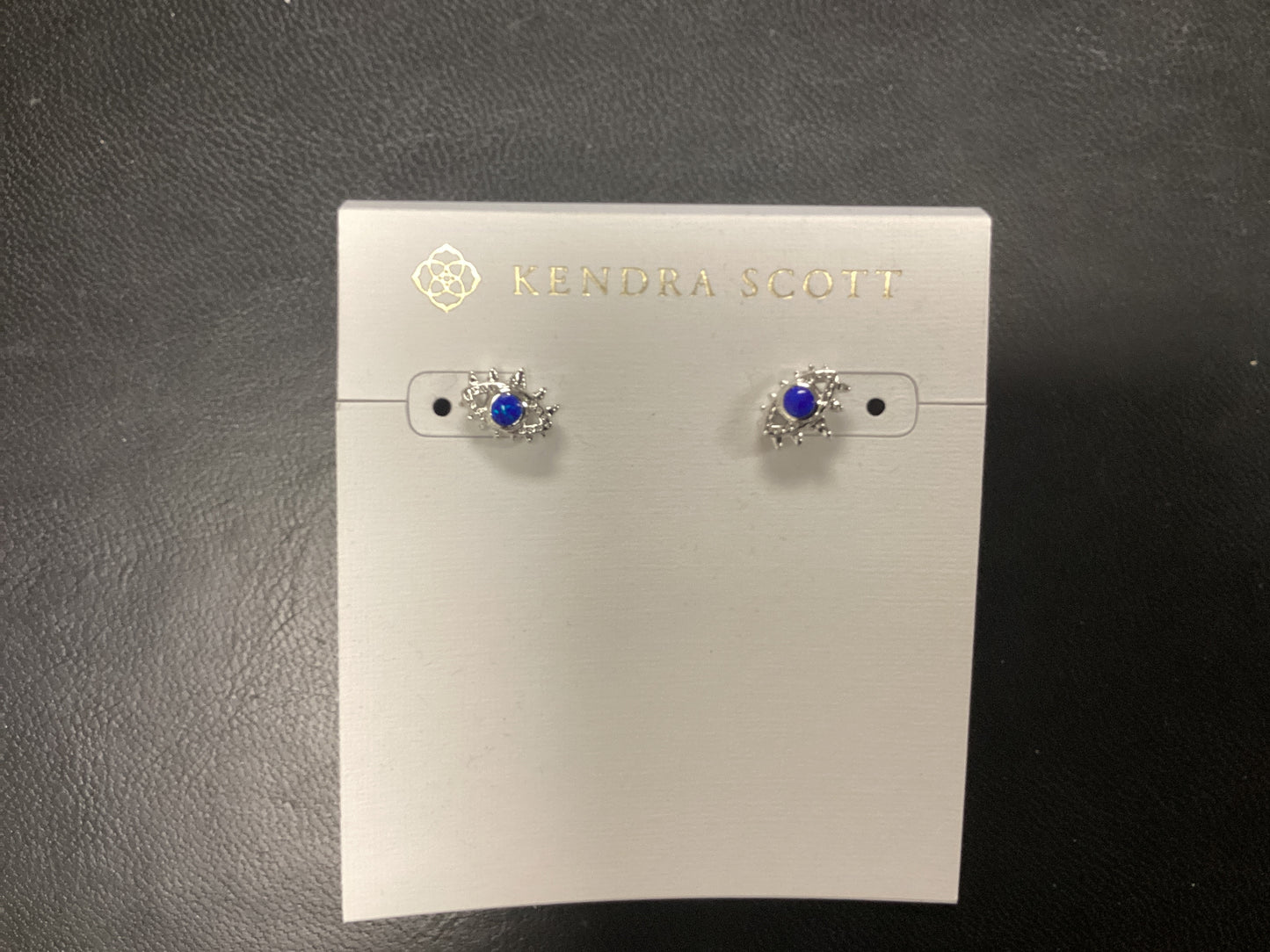 Gemma silver blue opal stud ear