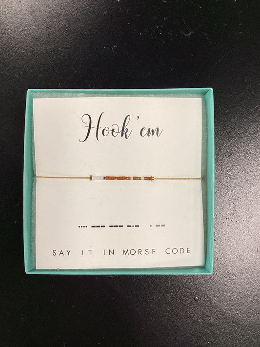 Hook Em Morse Code Bracelet