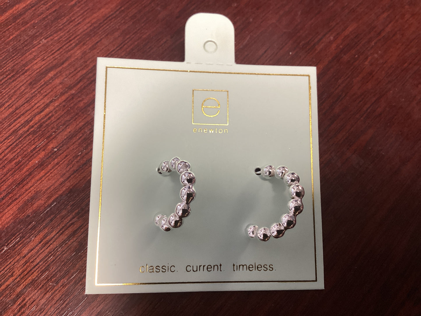 Beaded classic 1” post hoop 4mm sterling