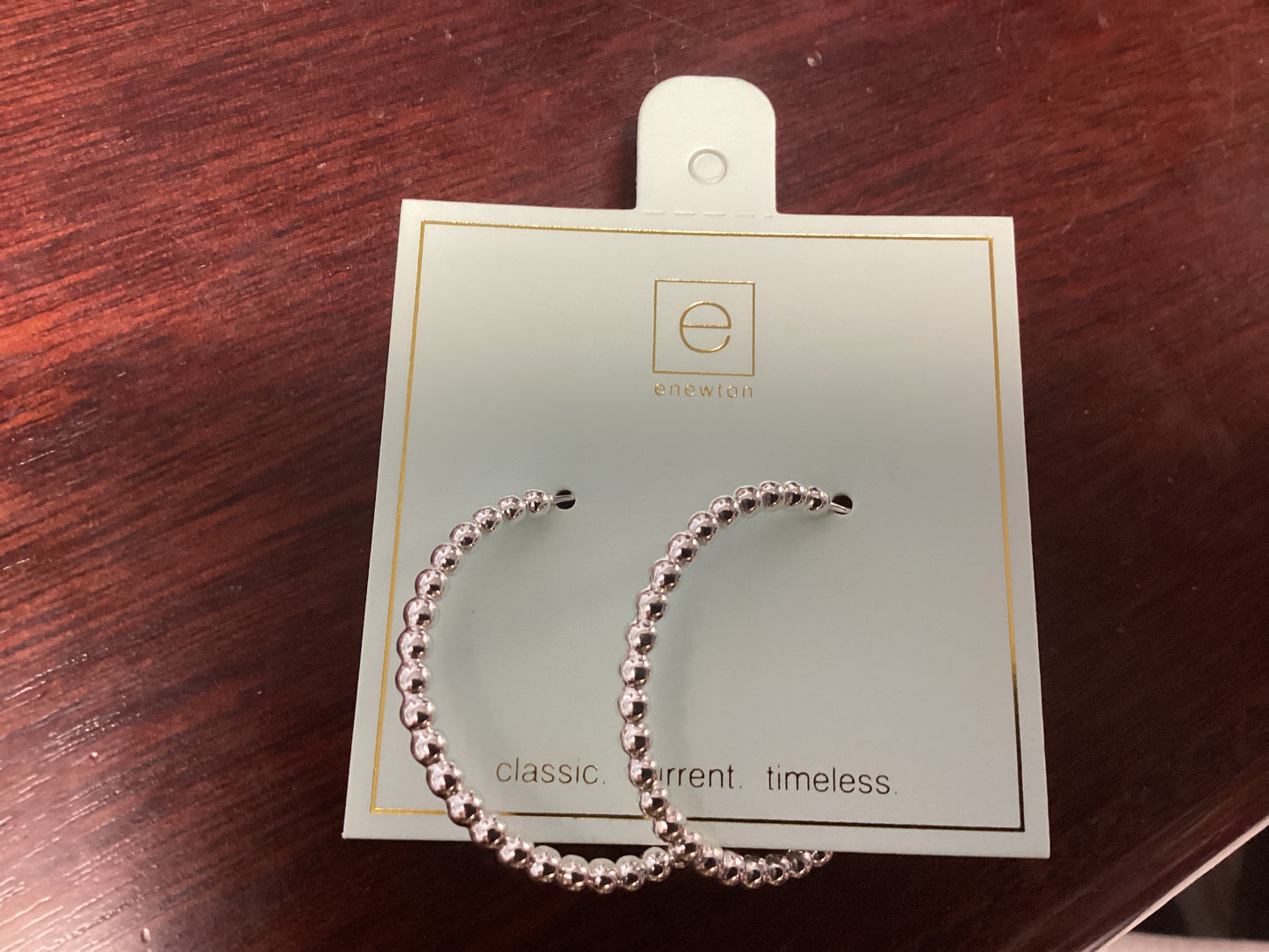 Beaded classic 1.25” post hoop 3mm sterling