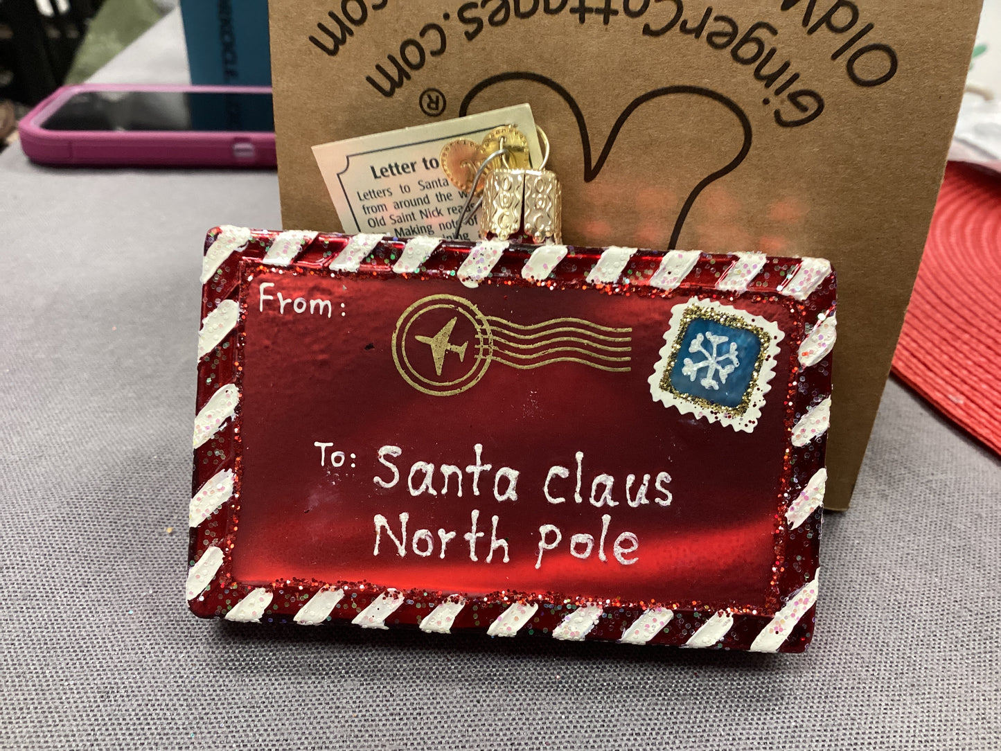 Letter to Santa ornament