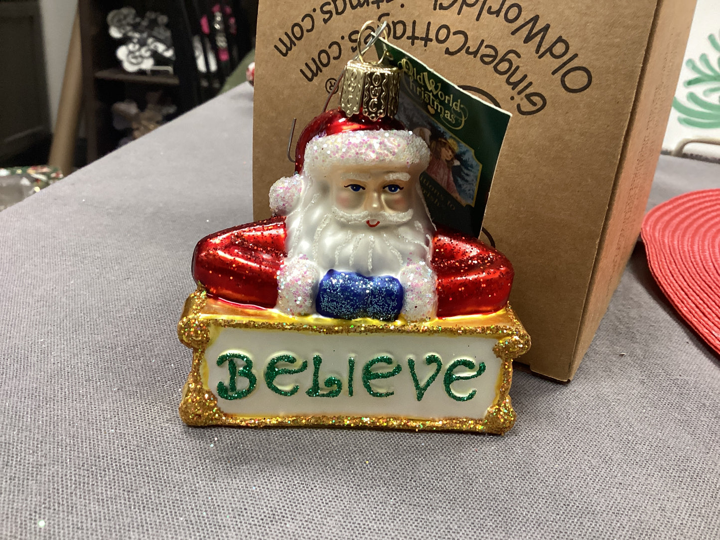 Believe Santa ornament