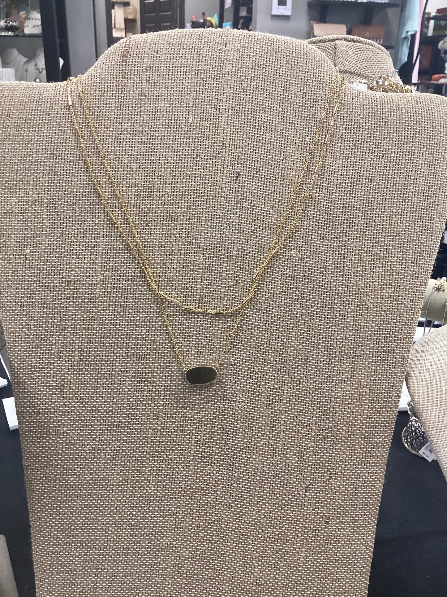 Elisa gold multi strand necklace