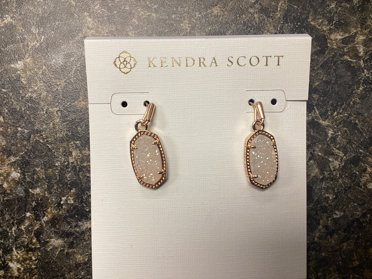 Lee rose gold irridescent drusy earrings