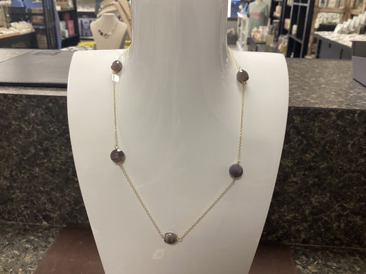 Admire gold agate 15" choker necklace