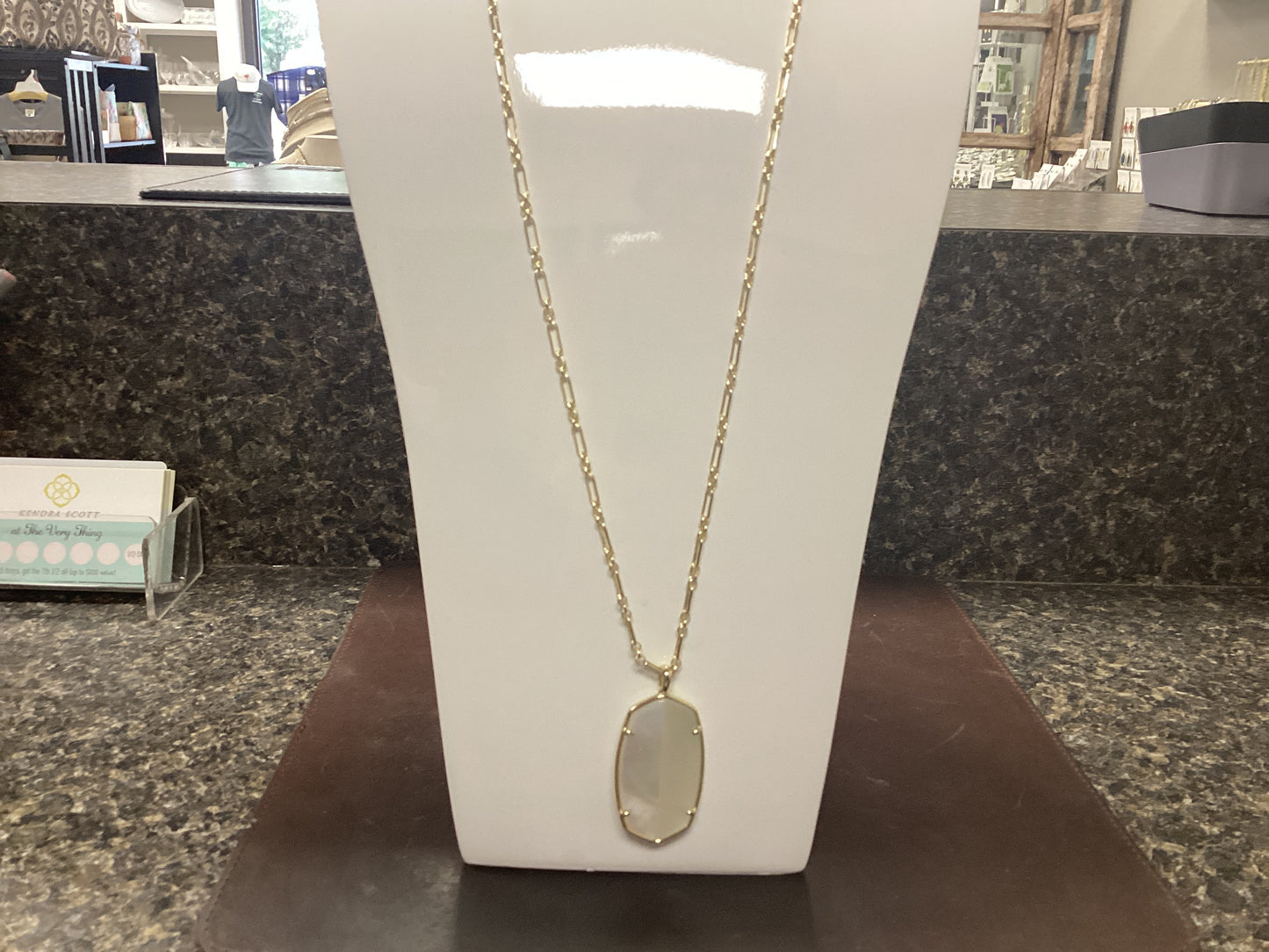 Reid gold white intarsia necklace