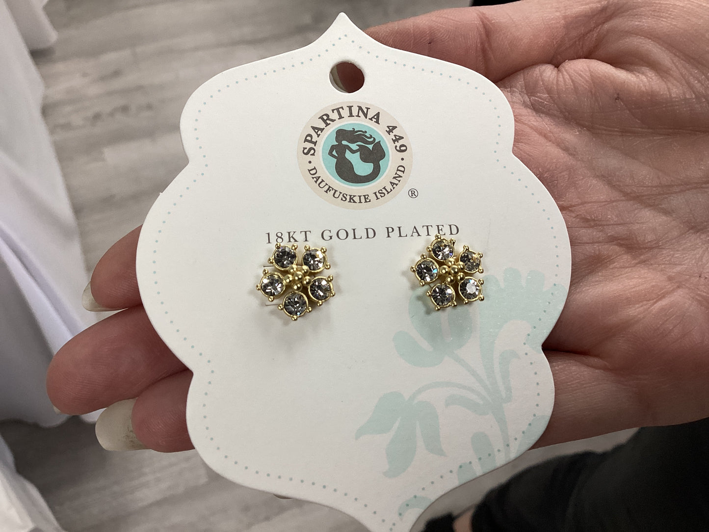 Sparkle Flower gold crystalStud