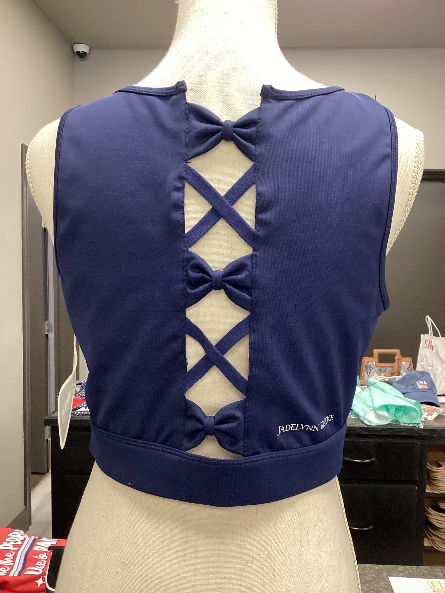 Sports Bra - Navy Bow - Medium