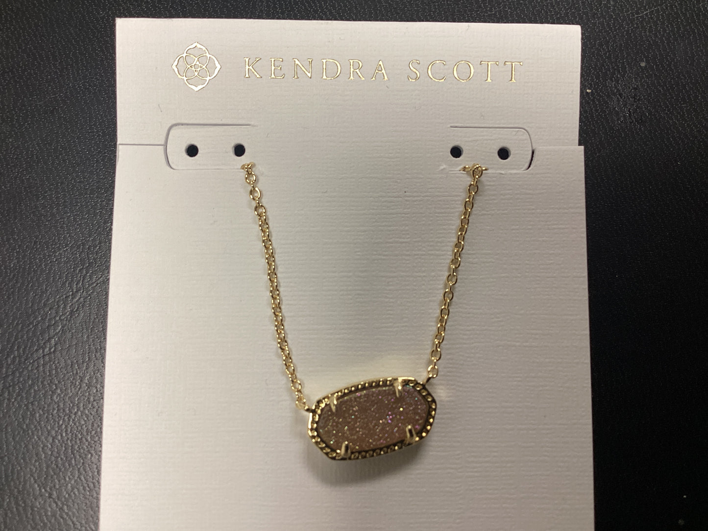 Elisa gold spice drusy necklace