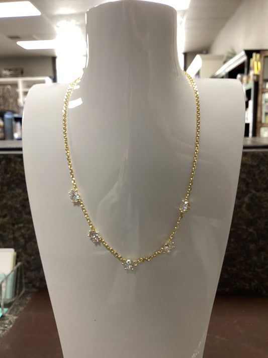 Cailin gold crystal strand necklace