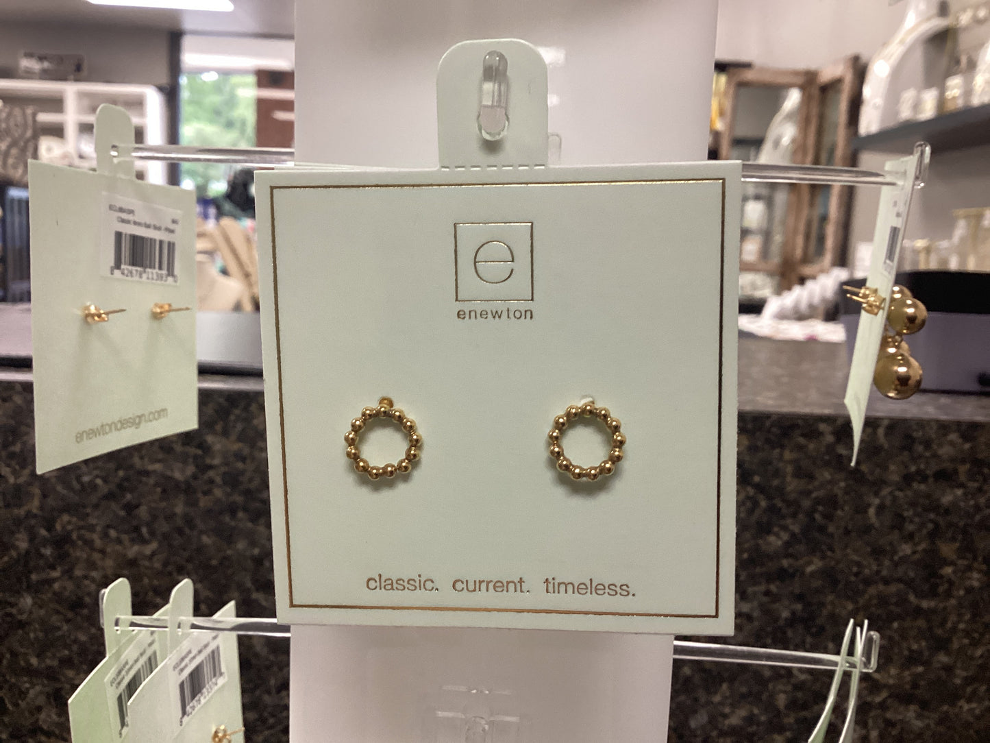 Classic Beaded halo gold stud earring
