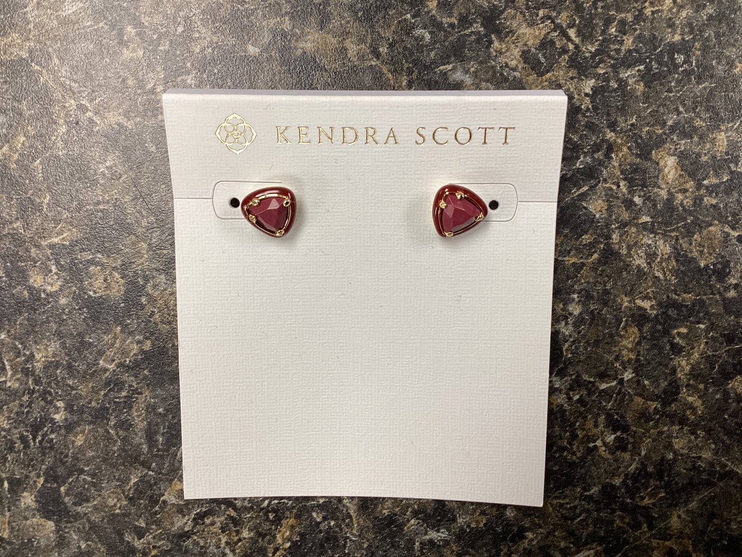 Arden enamel gold maroon studs
