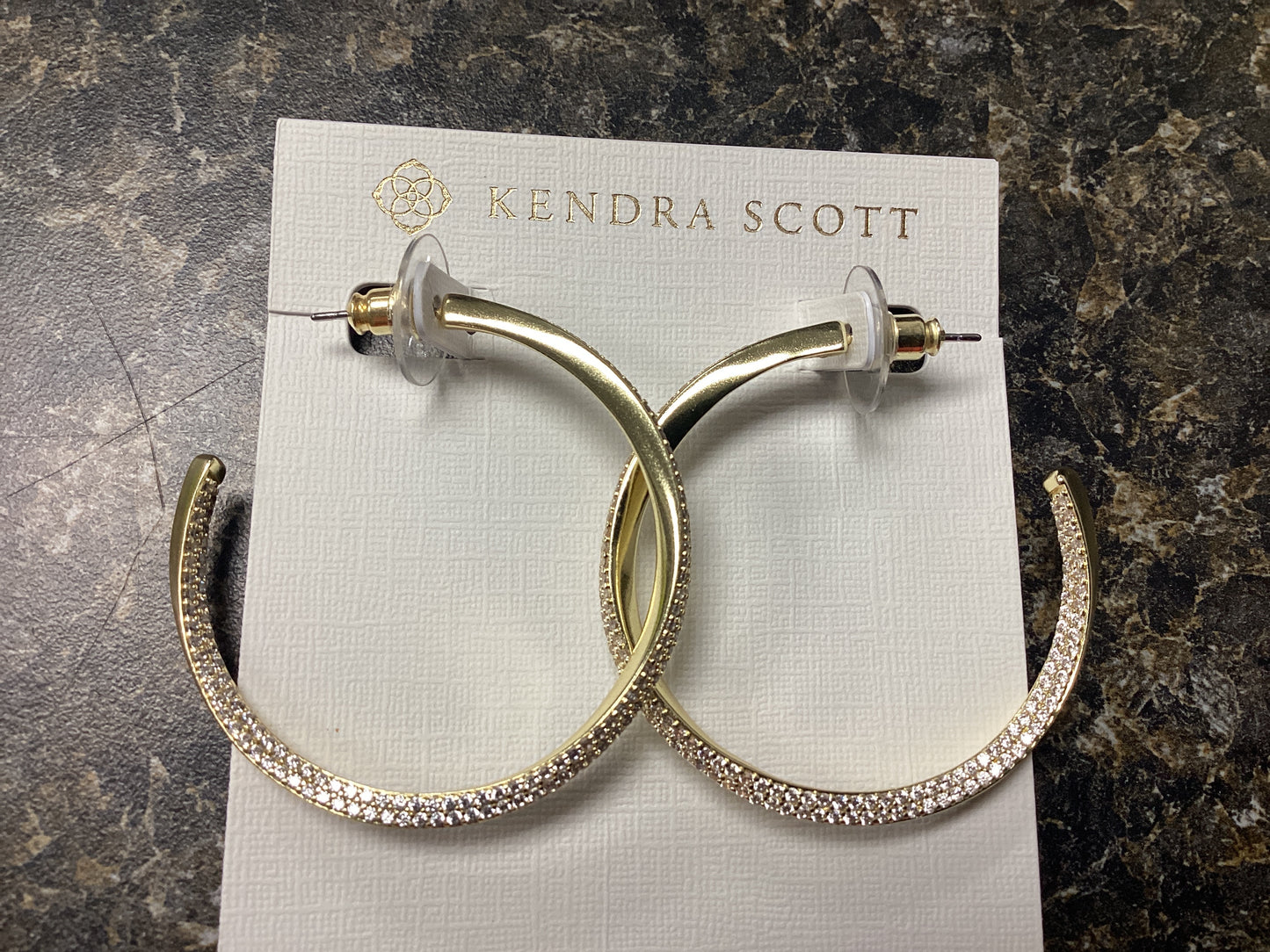 Ella Hoop Ear Gold White crystal